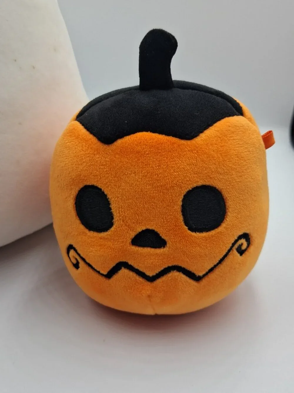 Halloween BOO! Squishmallow Ghost w/Black & Orange Witch Hat 10